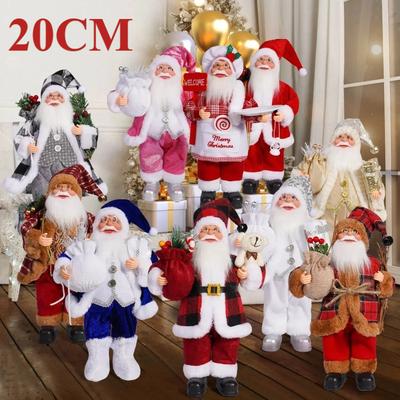 Новые Рождественские Сидящие Стоящие Фигурки Санта Клауса Кукла Милая 12 дюймов Рождественская Елка Вечеринка Украшение Стол Офис Камин Домашний Декор