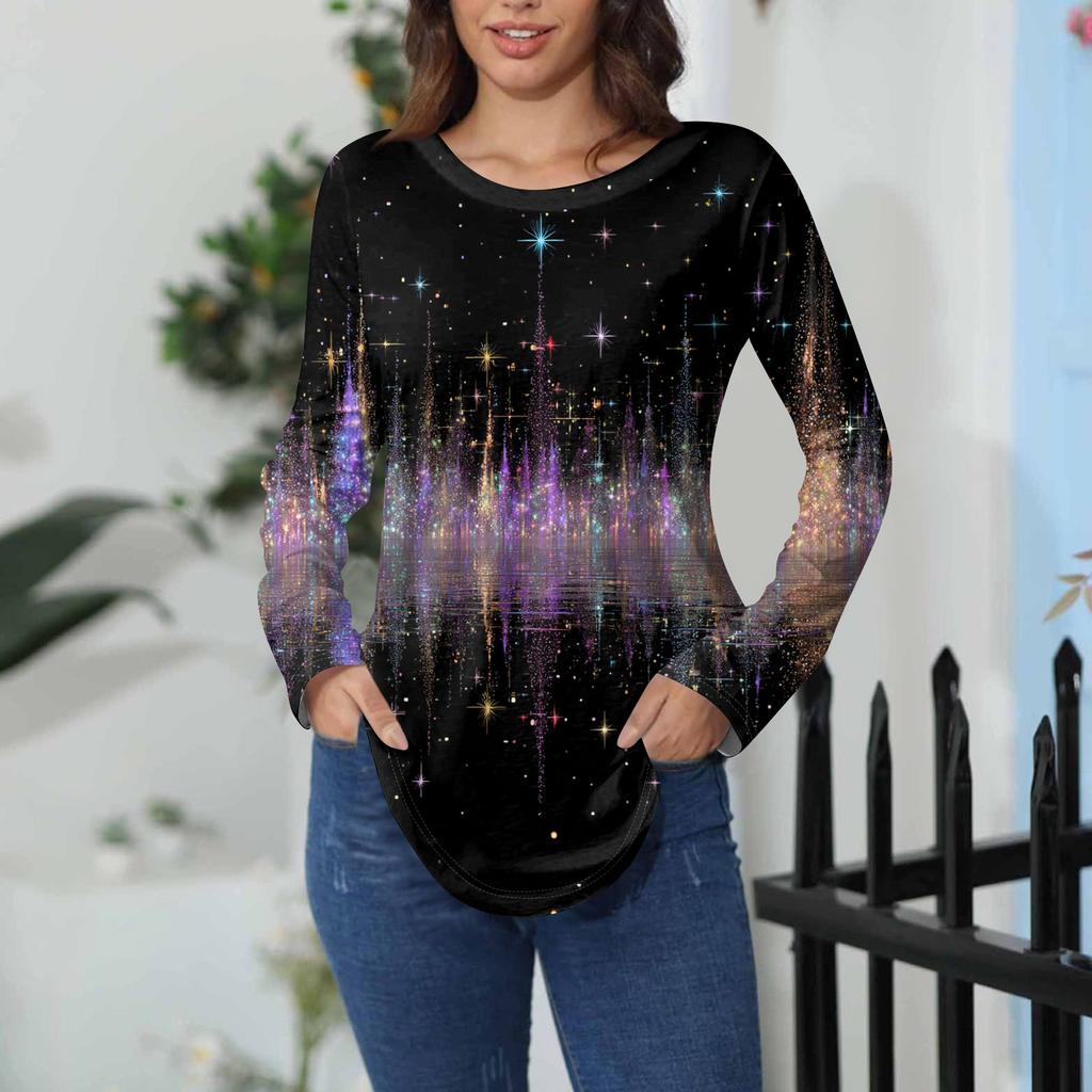 Tee Shirts For Women Fall Casual Long Sleeve Shirts Sweatshirt Vintage Graphic Printing Top Pullover Valentine's Day