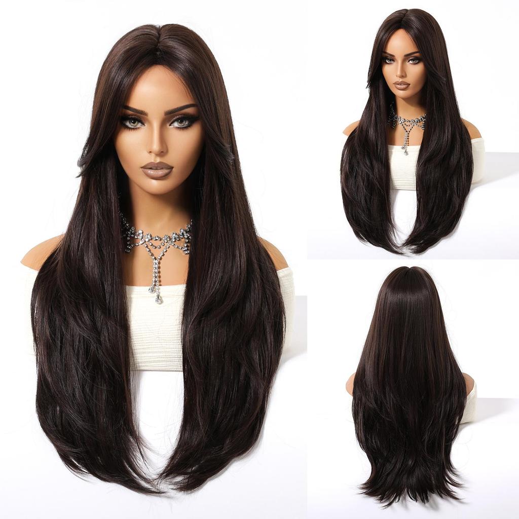 ALAN EATON Светлые многослойные синтетические парики с челкой, длинный прямой парик для женщин и девочек, мягкие натуральные волосы для ежедневного ношения, термостойкий парик