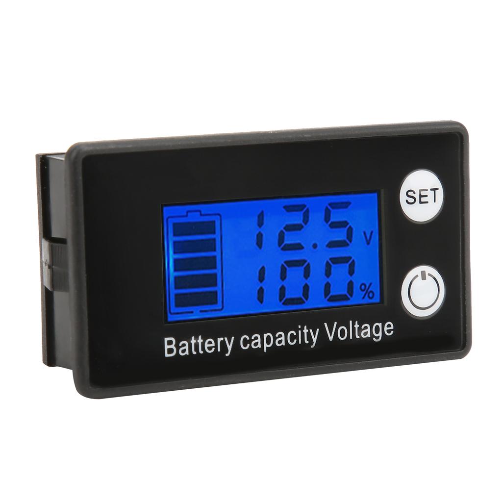 LCD Battery Meter 2Wire Percentage Battery Voltage Meter for Lithium  Acid Battery 768V(Blue Digital Backlight )