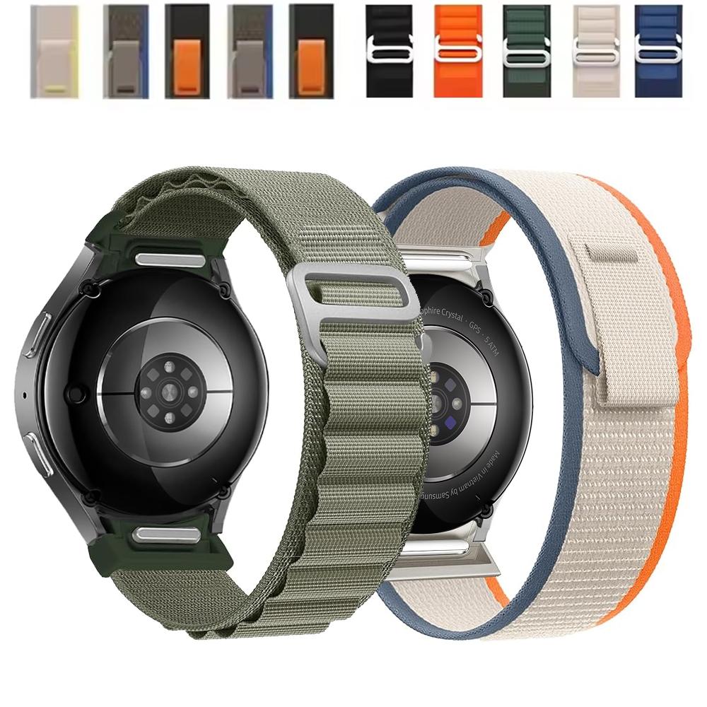 Ремешок для Samsung Galaxy watch 7 6 5 4 FE 44мм 40мм 5 Pro Без зазоров Прочный нейлоновый браслет на запястье ремешок Galaxy watch 6 classic Strap