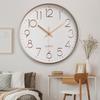 8-дюймовые бесшумные настенные часы с рельефной шкалой, круглым циферблатом, указателем, дисплеем, работающим от батареек, точные часы, пластиковые кварцевые настенные часы для спальни