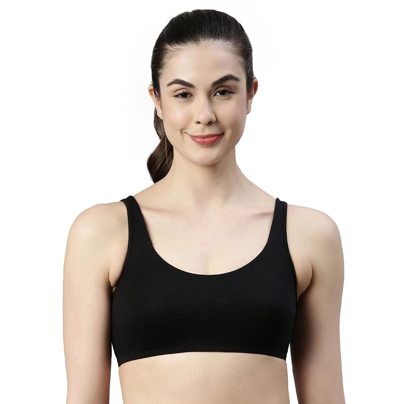 Enamor SB0 Low Impact Bra NonPadded, Wirefree & High Coverage
