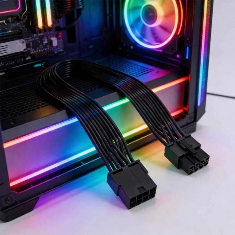 8pin (6 + 2) Кабель питания увеличенной длины с лужеными медными проводниками для надежного подключения видеокарты в сборках ПК