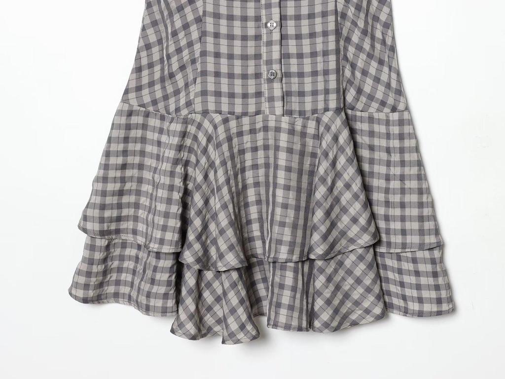 2025 Autumn/Winter Women's Plaid Layered Dress - Academy Style