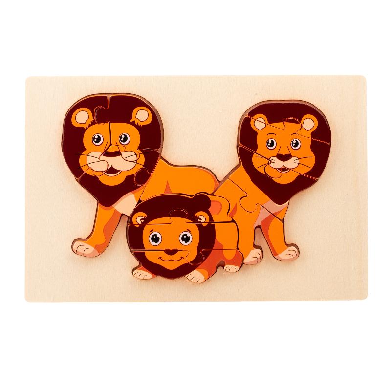 Деревянная развивающая игра-пазл с животными Деревянный пазл «Животные» для родителей и детей Развивающий пазл «Животные» Игра для малышей