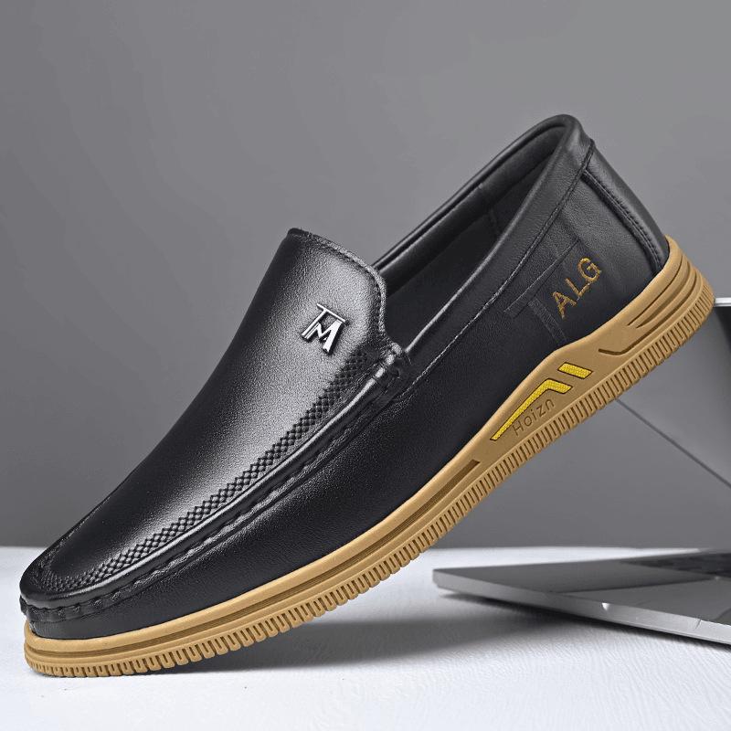 Новая мужская обувь из натуральной кожи, повседневная обувь, осенняя деловая повседневная обувь, уличные удобные лоферы слипоны