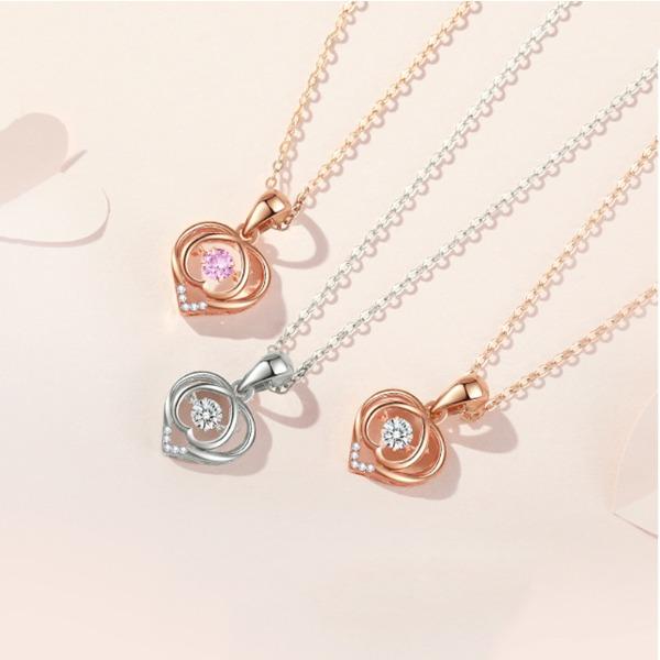 Ожерелье Double Love Heart-spirited для женщин, подвеска Beating Heart, цепочка на ключицу, цепочка на шею