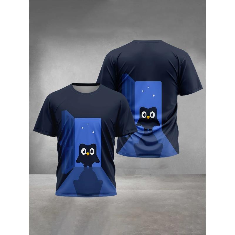 3D Printed Men's Clothing Men's Women's General Outdoor Clothing Suitable for Cartoon Duolingo Men's Comfortable T-Shirt Tops
