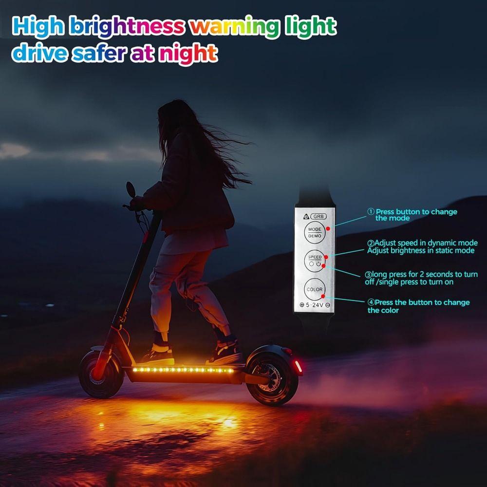Аккумуляторный скутер Светодиодные огни Многоцветная RGB-лента Подсветка днища Ночная езда