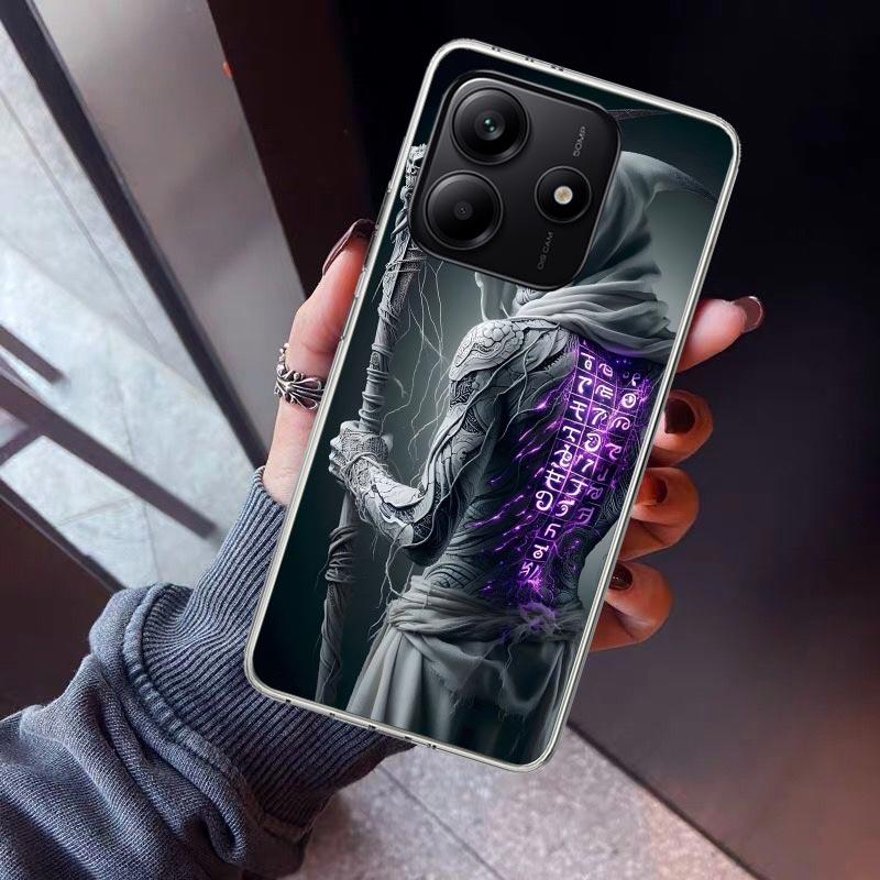 Death Grim Reaper Skull Scythe Phone Case For Xiaomi Redmi Note 10 11 12 13 14 15 Pro Plus 11S 12S 14S 11T 11E 10S Soft TPU Back