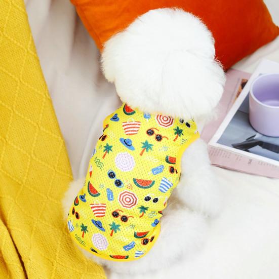 Washable Dog Blouse Sleeveless Lovely Pineapple Print Pet Puppy Summer Pullover