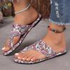 Fashion Large Size National Style Flat Set Toe Slippers Female 2025 Fashion New Breathable Printed Roman Style Foreign Trade Slippers