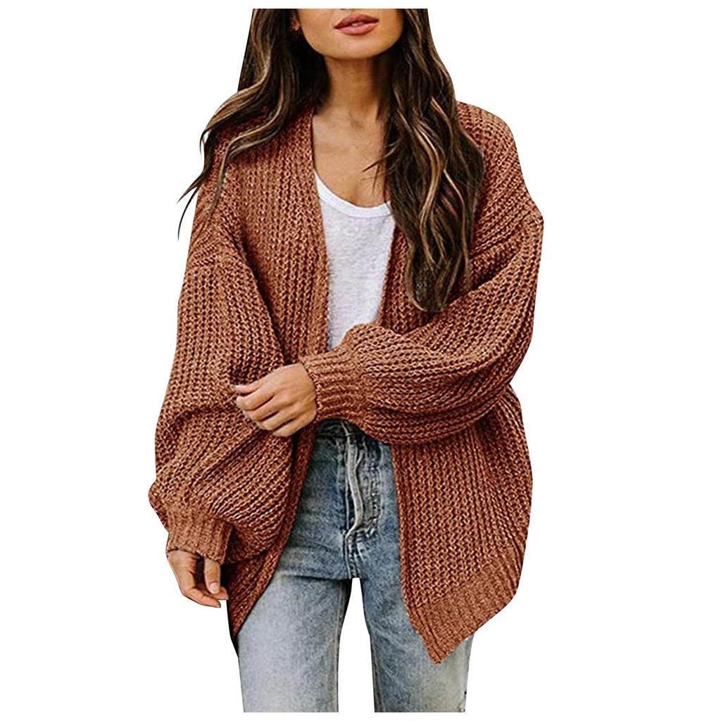 Women's Knitwear Loose Solid Color Cardigan Sleeve Sweater Coat