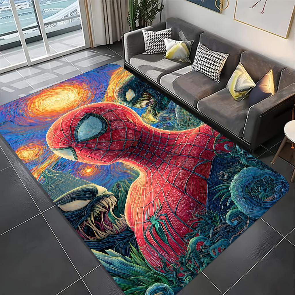 Marvel  Printed Doormat - Spider-Man and Venom Starry Sky Pattern. Suitable for Living Room, Bedroom, Game Room Carpet, Door M