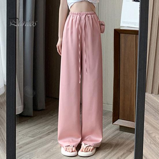 Wide Leg Pants for Women High Elastic Waist Casual Loose Straight Pants Satin Long Trousers for Summer Spring Fall