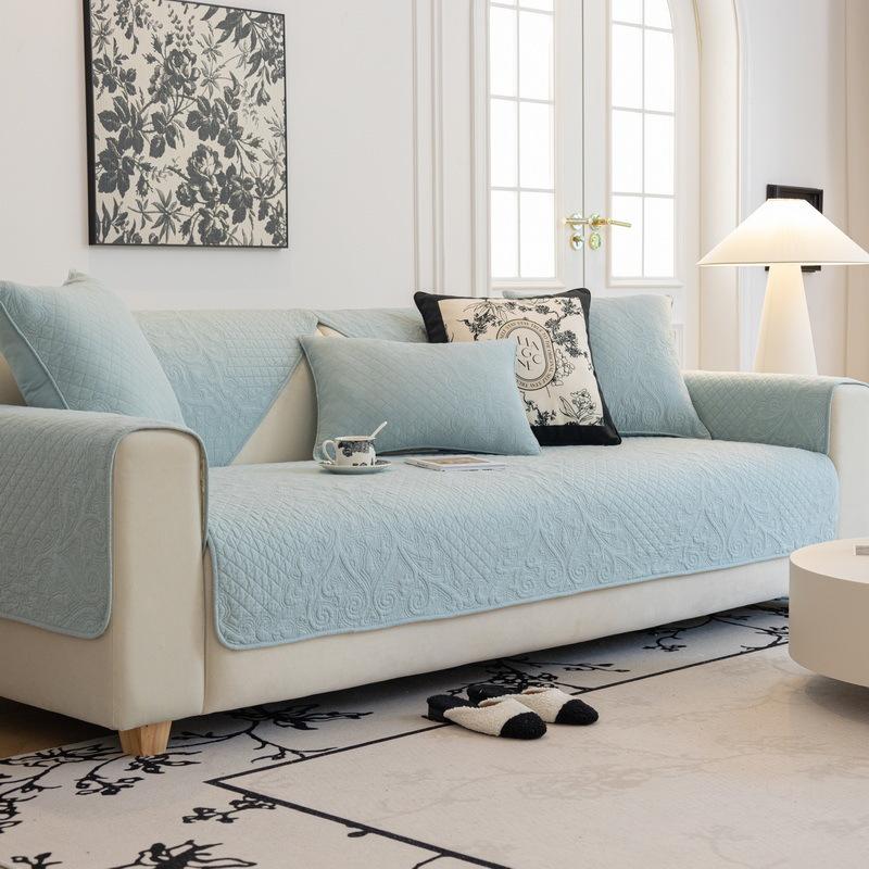 Подушка для дивана из хлопка на все времена года, простая современная нескользящая ткань для диванной подушки, чехол для дивана из чистого хлопка