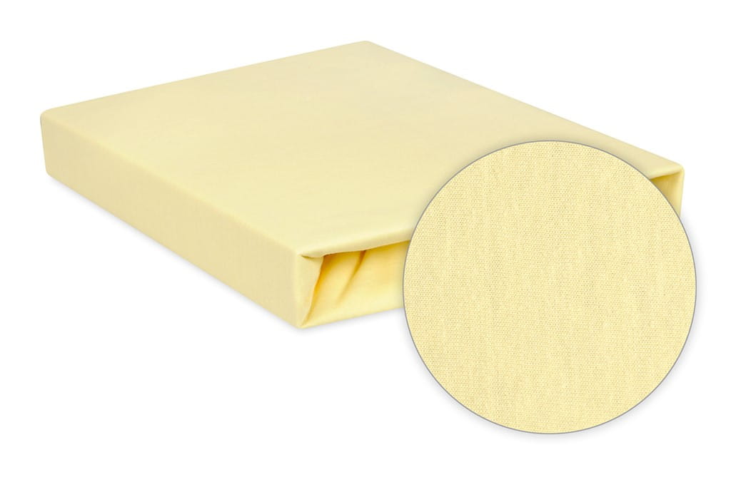 Prześcieradło jersey z gumą 130/140x190/200 premium żółte