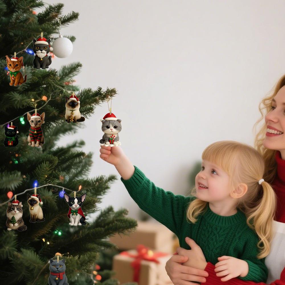 Кошачьи адвент-календари 2025, 24 дня, адвент-календари с милыми котятами-подвесками, украшения на новогоднюю елку с котятами, календарь обратного отсчета