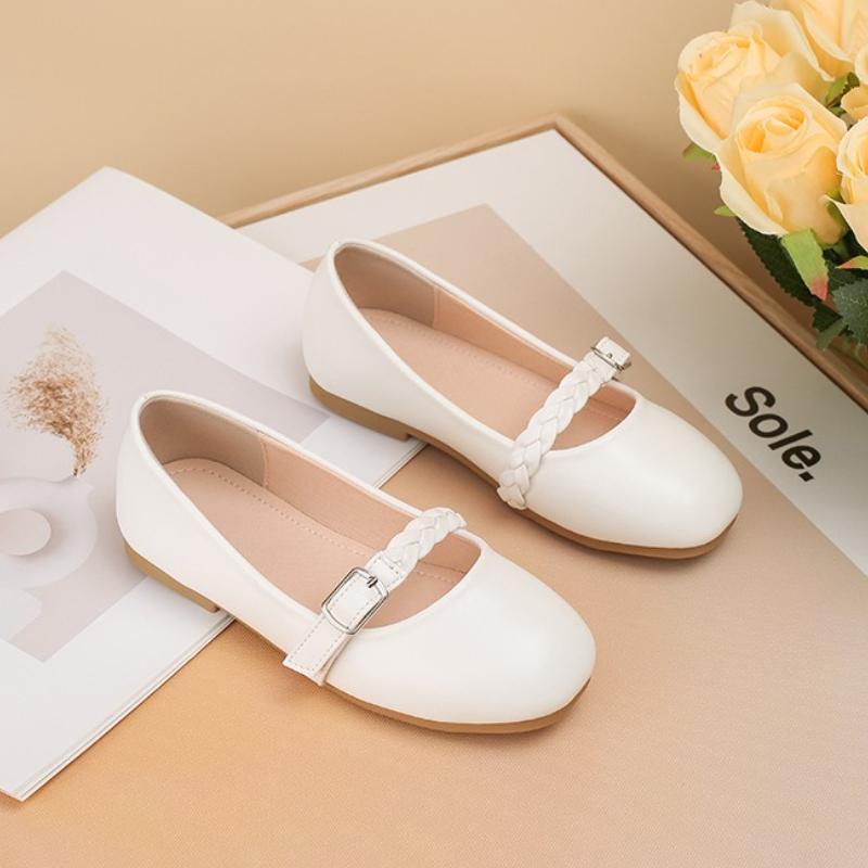 Модные универсальные кожаные туфли для девочек 2025 Весна Новые детские туфли Мэри Джейн Простые туфли на плоской подошве Повседневная обувь для девочек Zapatos
