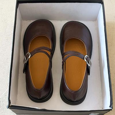 Модные черные ретро туфли на плоской подошве, маленькие кожаные туфли для женщин, новые весенне-осенние 2025 года, туфли Мэри Джейн с ремешком для ношения с юбкой