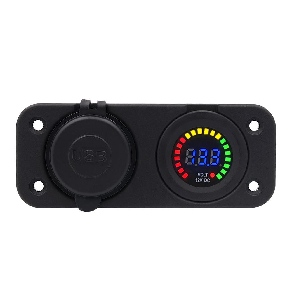 12 В светодиодный Duel Car 2 USB-порта зарядное устройство с вольтметром постоянного тока цифровой автомобиль/мотоцикл/лодка прикуриватель разветвитель гнезда