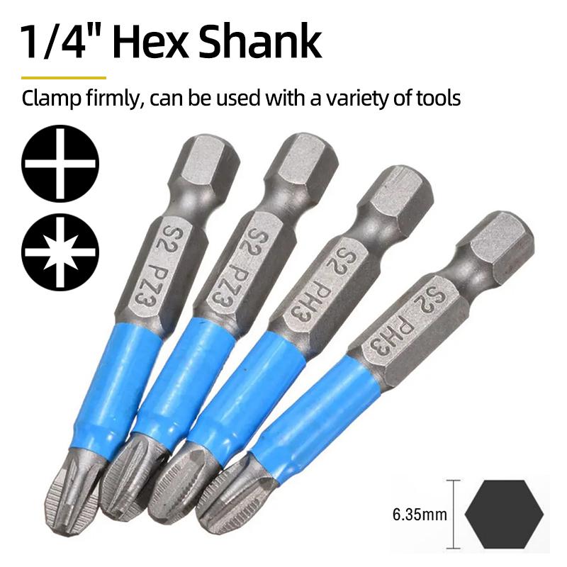 Нескользящие отвертки с крестовой головкой, крестообразная дрель, магнитная отвертка 1/4 дюйма, ручные инструменты PH1/PH2/PH3/PZ1/PZ2/PZ3