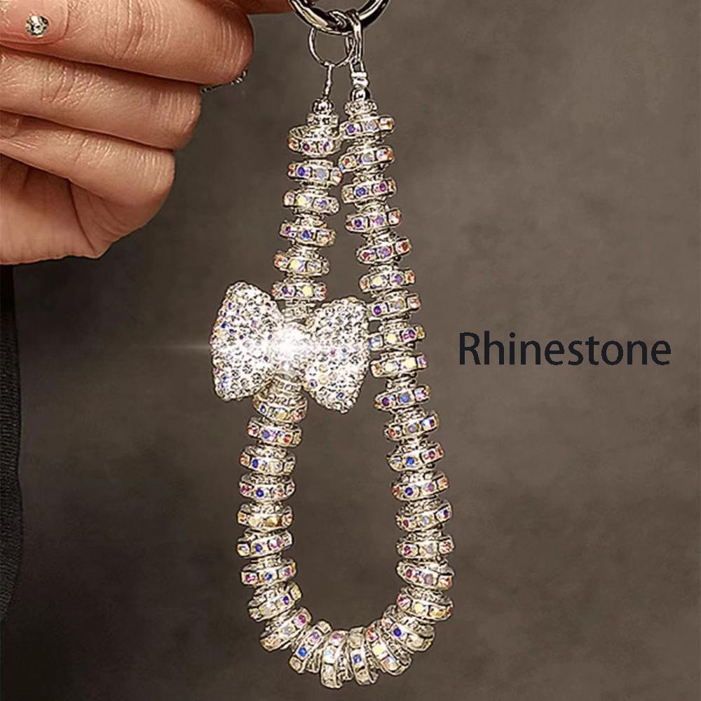 Браслет с бриллиантовым бантом, модное кольцо с кристаллами, ремешок на запястье со стразами для iPhone Huawei Redmi Xiaomi Samsung, подвеска для телефона