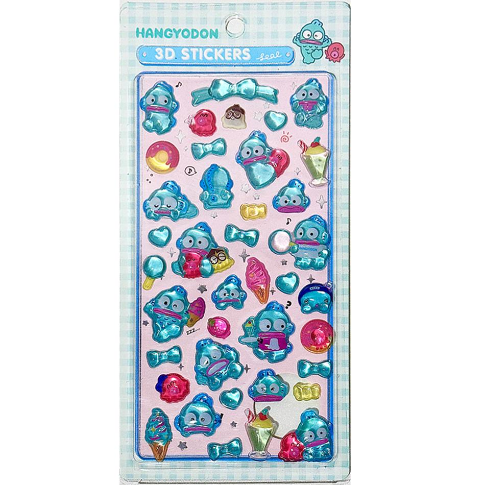 1/8Pcs 3D Sanrio Stickers Anime Sanrio Kuromi Hellokitty My Melody Cinnamoroll Hangyodon Bag Cases Decoration Birthday Gifts