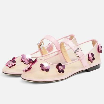 Модная обувь с жемчужной цветочной пряжкой, полая, на плоской подошве, одинарная, удобная женская обувь на низком каблуке для работы и учебы, модная обувь ручной работы