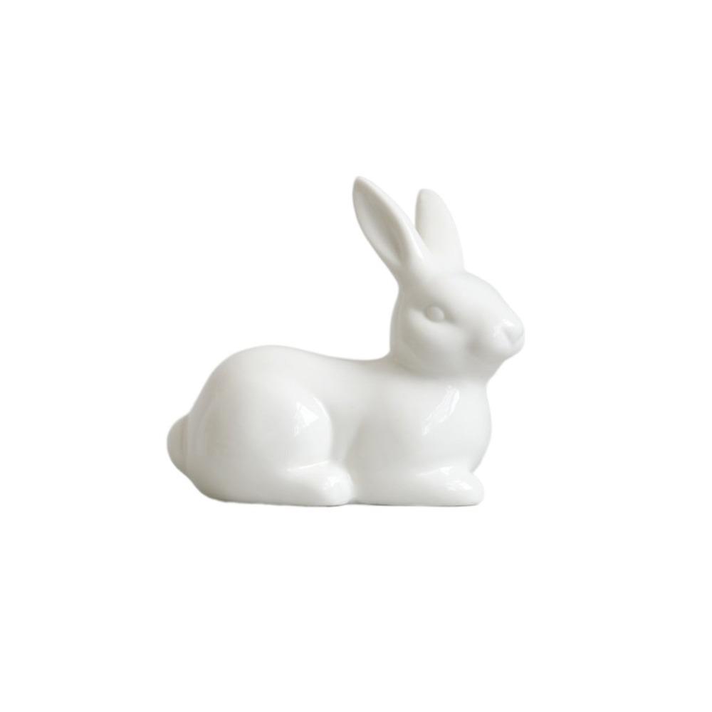 Cute Bunny Statue Simple Rabbit Model Micro Landscape Animal Sculpture  Cabinet