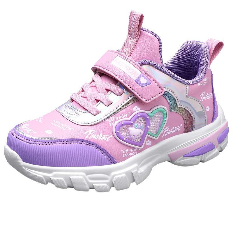 Кожаные кроссовки легкие новые спортивные туфли осень и зима принцесса 2020 удобные девочки одноклассники дышащие средние и пожилые дети