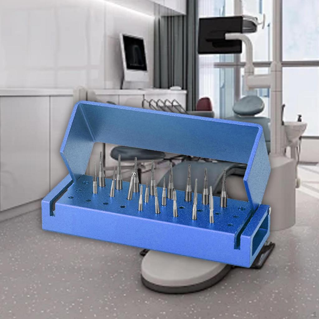 Burs Holder Sturdy with Open Flip Cover Aluminum Opening Box Case Block