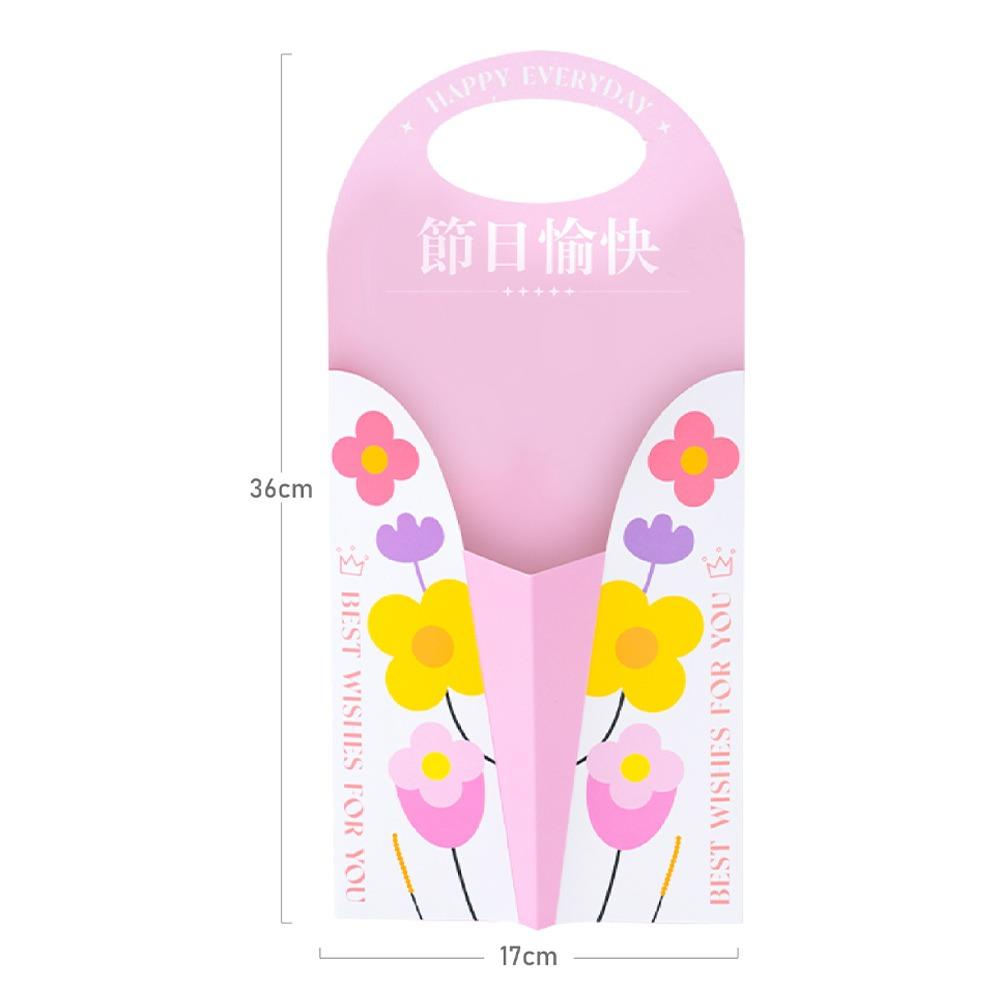5pcs Portable Handheld Flower Wrapping Box DIY Flower Card  for Valentine's Day