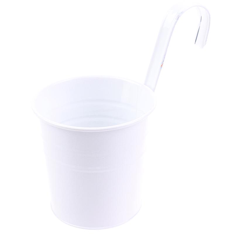 Metal Iron Hanging Flower Pot Container Home Balcony Garden Planter Barrel