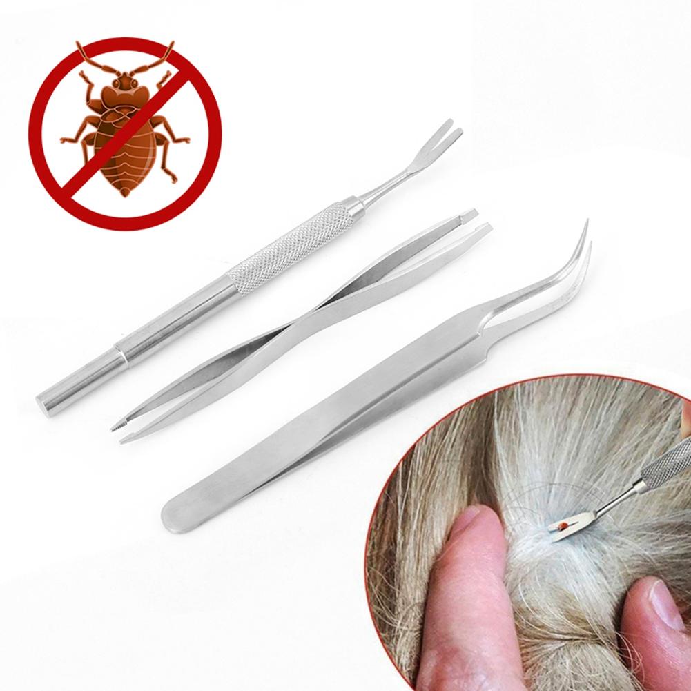 Stainless Steel Pet Dog Cat Tick Removal Fork Tweezers Clip Remover Grooming Tool Accessories