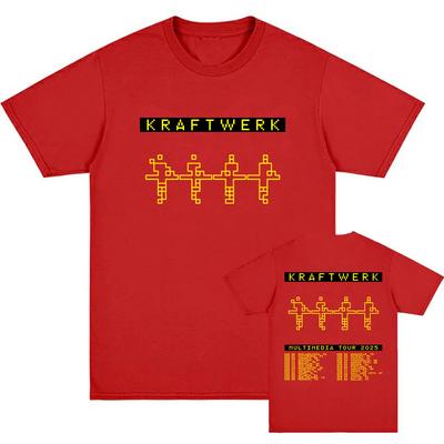 Электронная группа KRAFTWERK Футболки Хлопок Короткий рукав Мужская футболка Лето Круглый вырез Хип-хоп Уличная одежда Унисекс Мужские/Женские Футболки