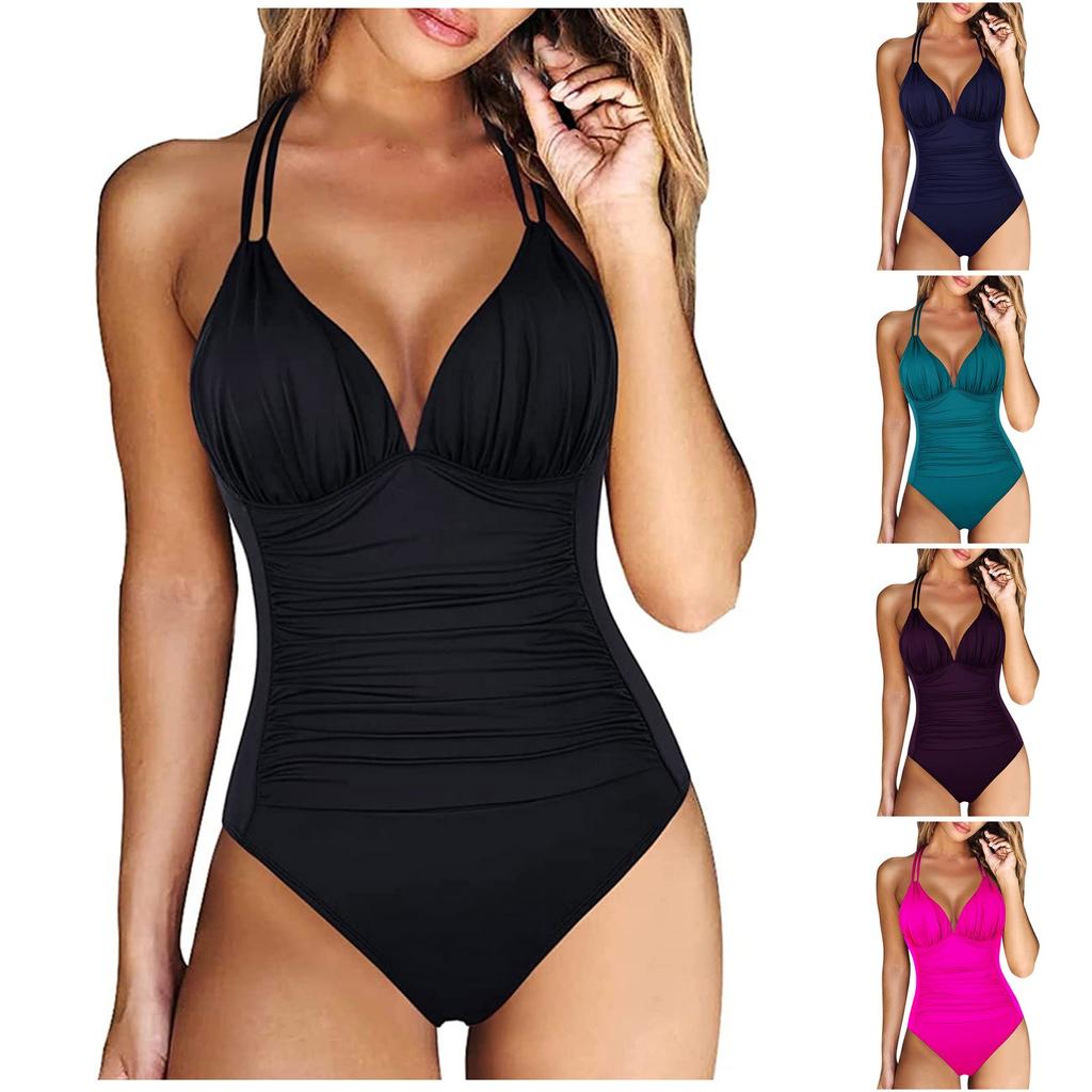 Sexy Female One-Piece Large Size Swimwear 4XL Push Up Women Plus Size Swimsuit Closed Body Bathing Suit For Pool Beach Wear 2025
