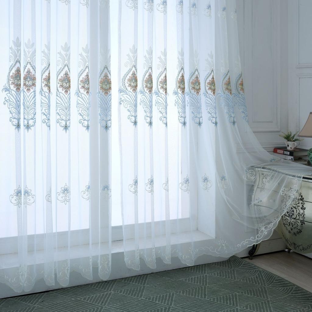 1 шт. Современная вышитая прозрачная штора, оконные шторы для гостиной, спальни, геометрический узор