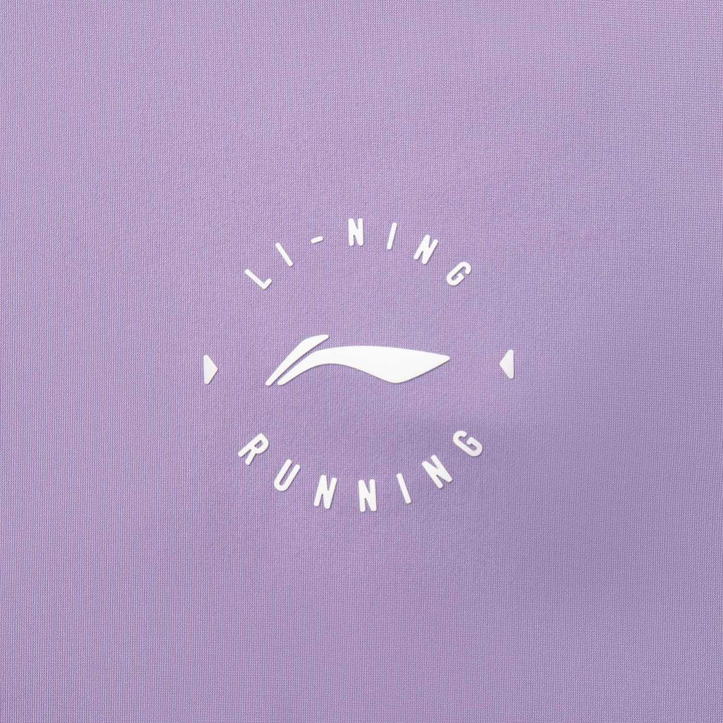 Li Ning Беговая серия Однотонная Дышащая Универсальная Футболка с коротким рукавом Женские Футболки Авиационно-фиолетовый ATSV376-5
