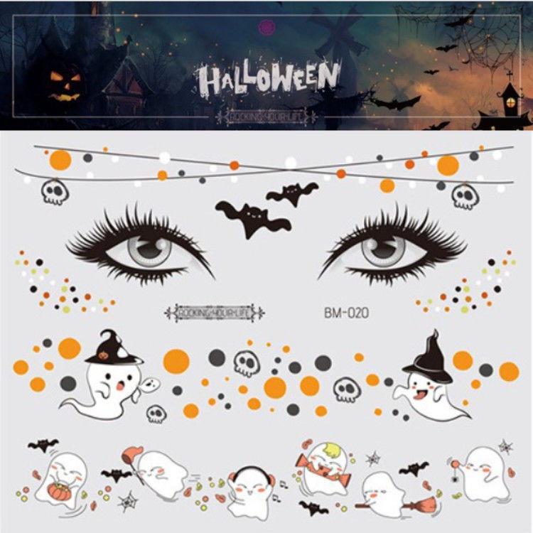Детские наклейки-татуировки с героями мультфильмов на Хэллоуин — милые тыквы, привидения, черепа, водонепроницаемые и прочные