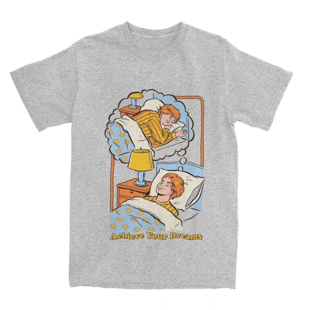 Мужчины Женщины Достигни своей мечты Смешная пародия Графическая футболка Одежда Повседневная Чистый хлопок Веселые шутки для сна Футболки Одежда Новая