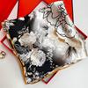 Silk Scarf Femininity Flowery Four-Season Versatile Mulberry Silk Square Scarf Elegant Light Luxury Multi-Functional Shawl