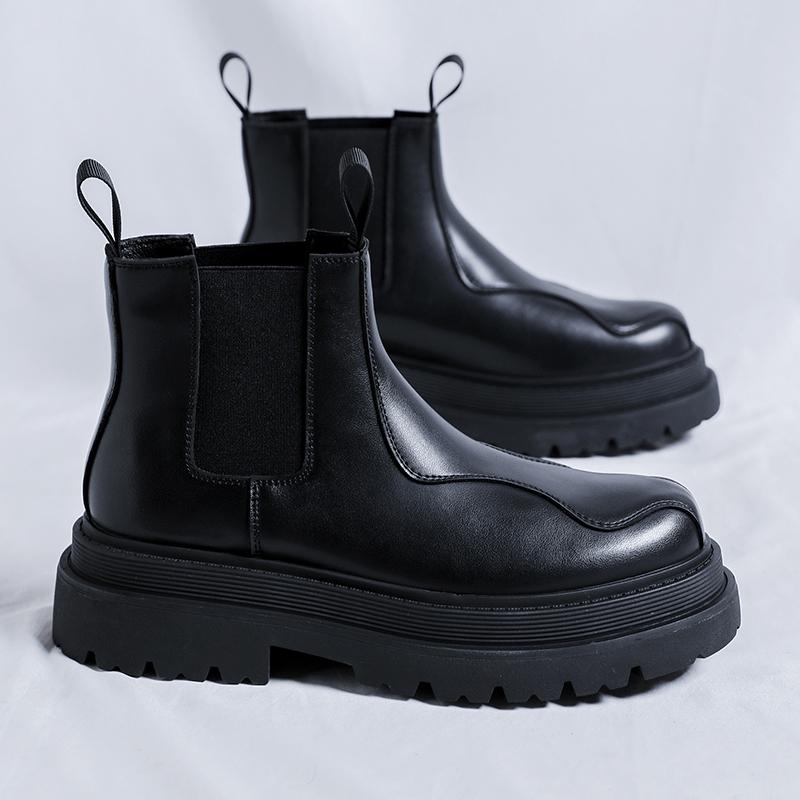 Высококачественные модные мужские военные ботинки на платформе, стильные мужские туфли на высоком каблуке, повседневные мужские ботинки из натуральной кожи