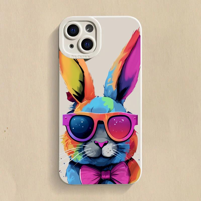 Cute Colorful Rabbit Silicone Phone Case For Redmi Note 13 12 11 Pro Plus 13 12S 11S 11 10S 10 Redmi 12 4G 13C Soft Cover