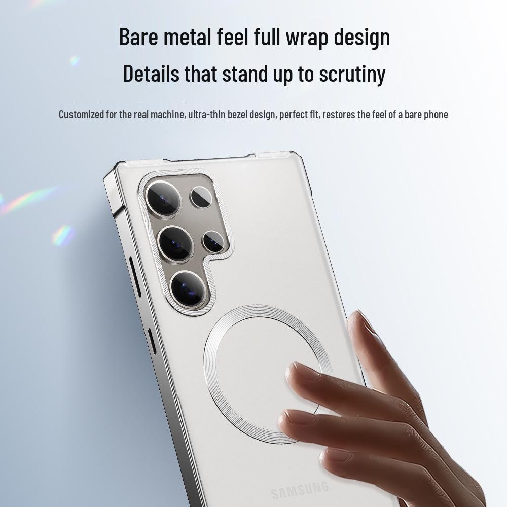 Чехол-бампер Samsung Galaxy S26 Ultra с магнитной металлической рамкой и защитой камеры