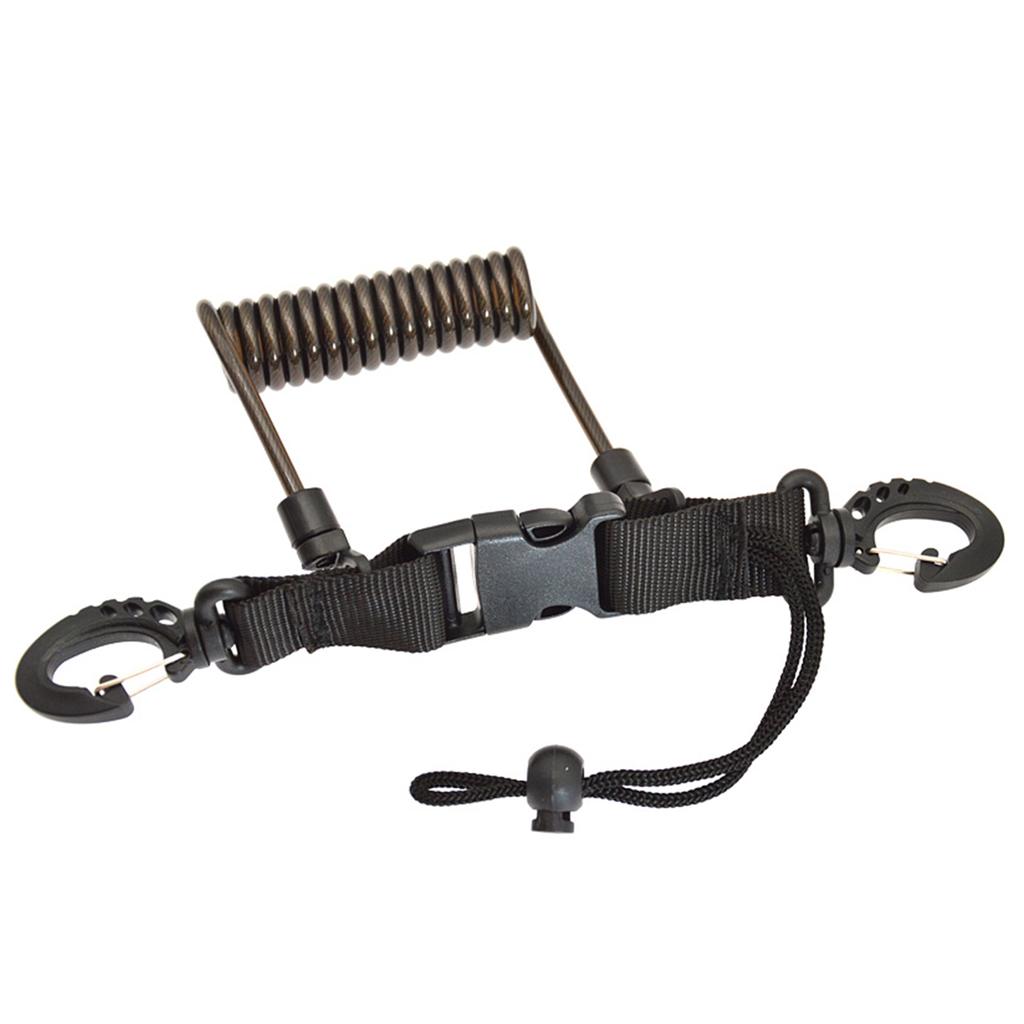 Спиральный кабель с защитой от потери камеры, фонарики, безопасный поводок для дайвинга, подводного плавания, серфинга, каякинга