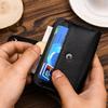 Короткий кошелек-картхолдер из коровьей кожи первого слоя на молнии с RFID-защитой для карт, мужской многофункциональный кожаный картхолдер-органайзер, ID-кошелек