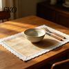 Long-lasting Placemats Bohemian Jute Heat-Insulating Wear-Resistant Stain-Proof Mats Reusable Wear-resistant Heat-Resistant Pads for Tables,