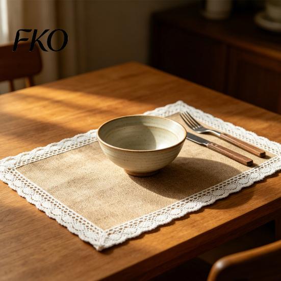 Long-lasting Placemats Bohemian Jute Heat-Insulating Wear-Resistant Stain-Proof Mats Reusable Wear-resistant Heat-Resistant Pads for Tables,